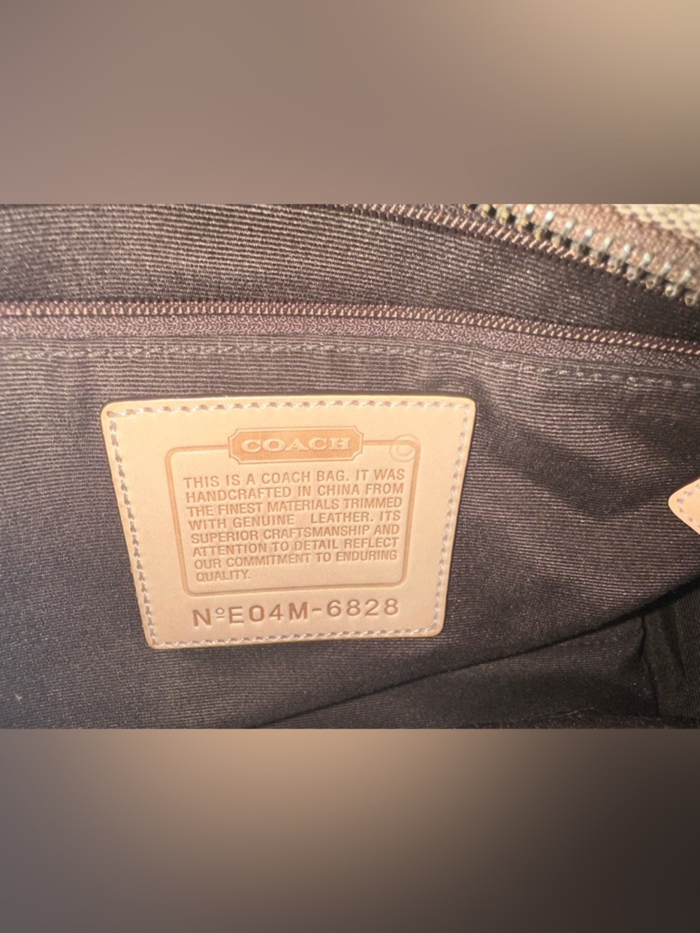 Vintage Y2K COACH 6828 Khaki Signature Mini Satchel Tan Tassel - Picture 5 of 8